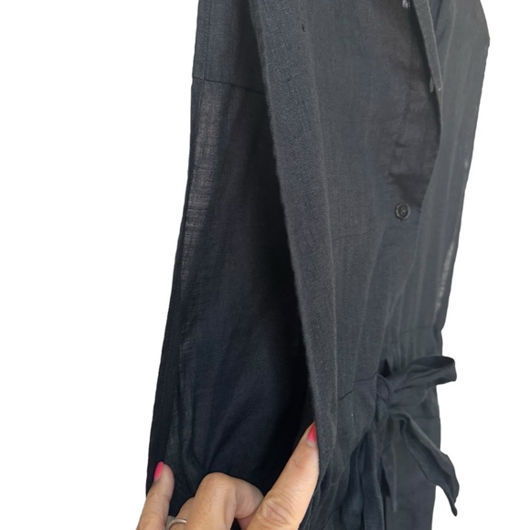 La Perla black 100% linen black swim cover up - Picture 6 of 8